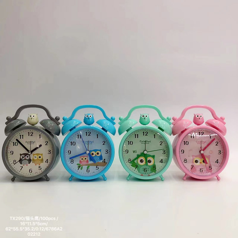 Relógio de cabeceira para menina dos desenhos animados Silencioso Coelho Rosa Alarme de mesa